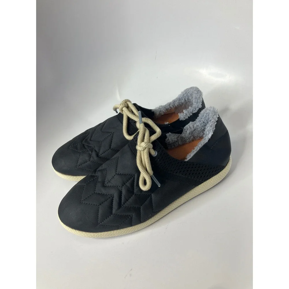 OluKai Mahiki Shoes Womens 11 Black New Quilted Faux Shearling Slip On Sneaker